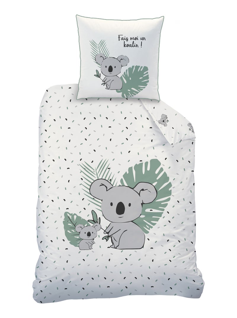 Bedlinnen set bedrukt 100% katoen, koalas Ecru - Kiabi