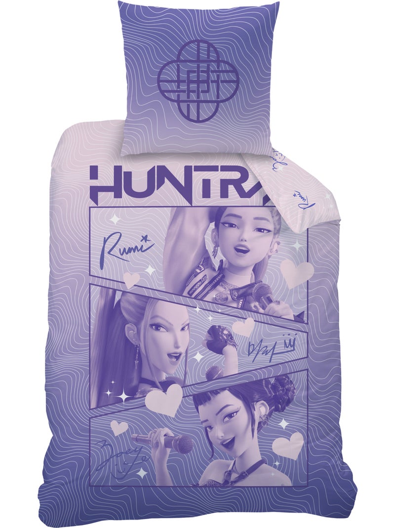 Bedlinnen set bedrukt 100% katoen, kpop demon hunters golden Paars - Kiabi