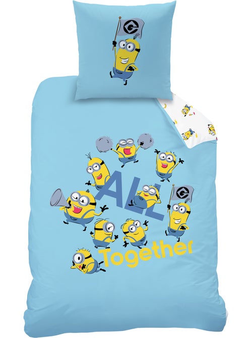 Bedlinnen set bedrukt 100% katoen, minions fete - Kiabi