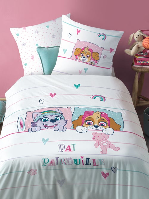 Bedlinnen set bedrukt 100% katoen, paw patrol douce nuit - Kiabi