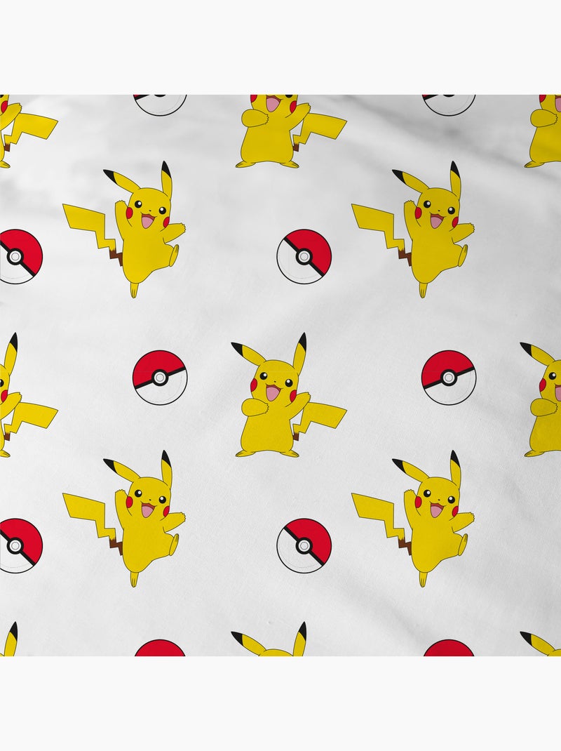 Bedlinnen set bedrukt 100% katoen, pokemon pokeball Blauw - Kiabi