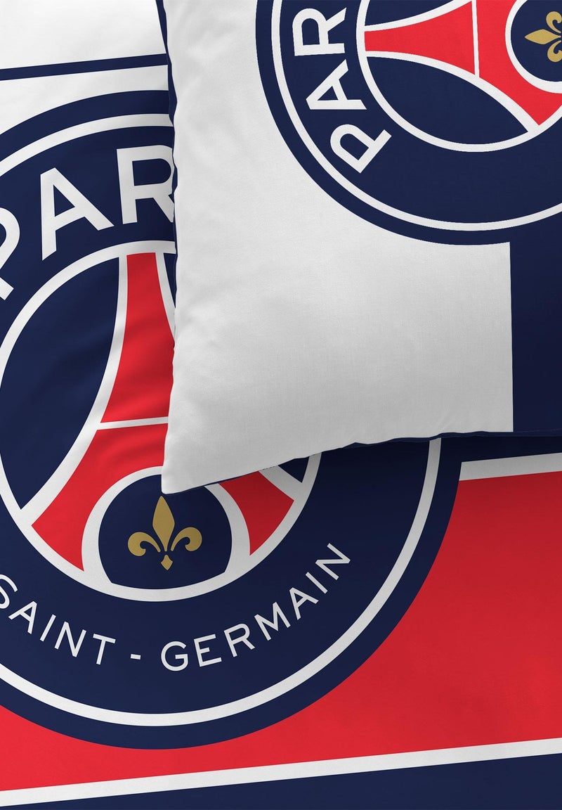 Bedlinnen set bedrukt 100% katoen, psg logo Blauw - Kiabi