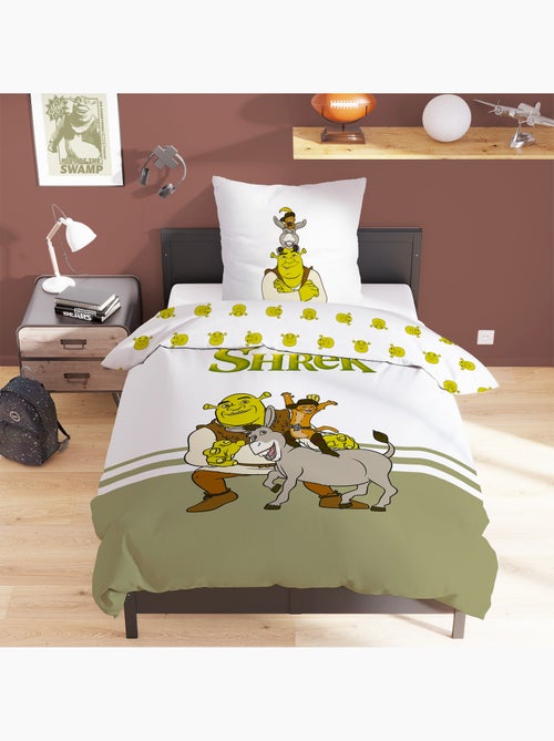 Bedlinnen set bedrukt 100% katoen, shrek friends - Kiabi Bedlinnen set bedrukt 100% katoen, shrek friends - Kiabi