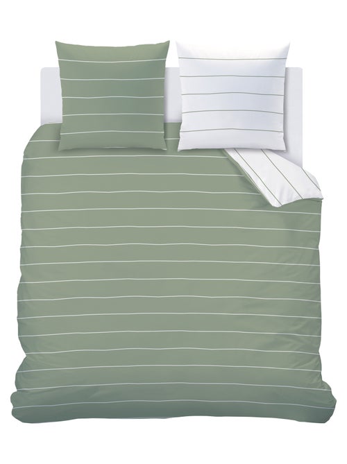 Bedlinnen set bedrukt 100% katoen, stripes - Kiabi