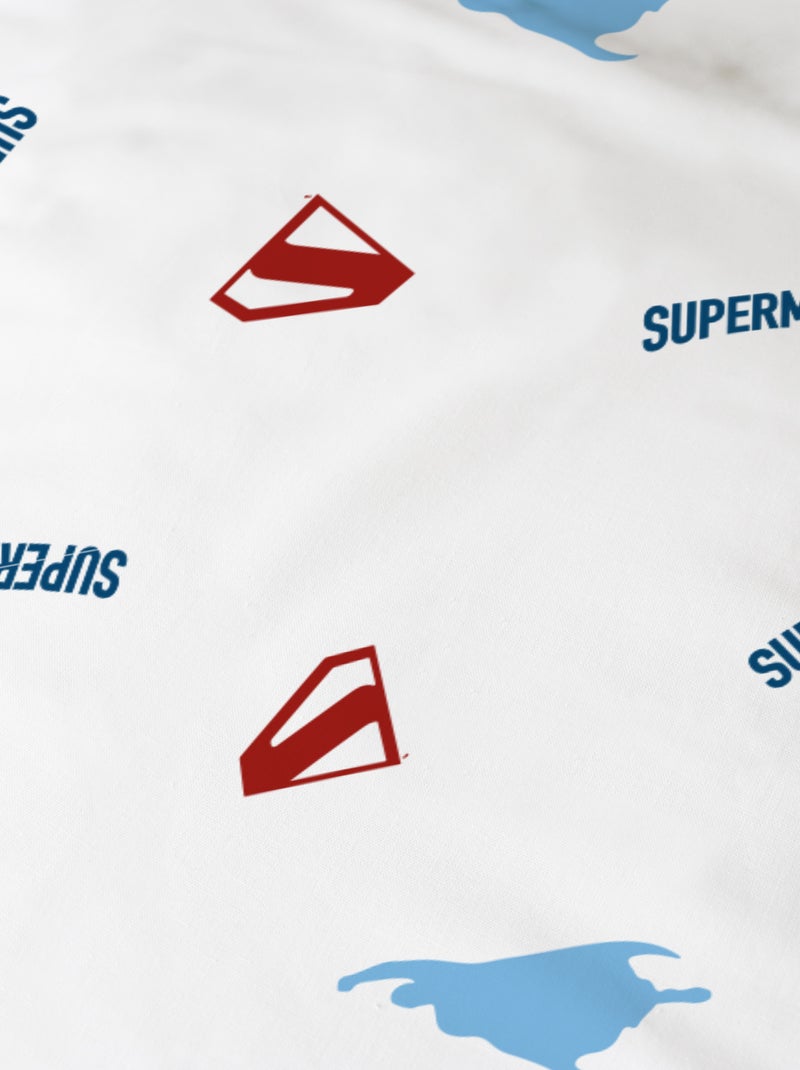 Bedlinnen set bedrukt 100% katoen, superman man Blauw Rood - Kiabi