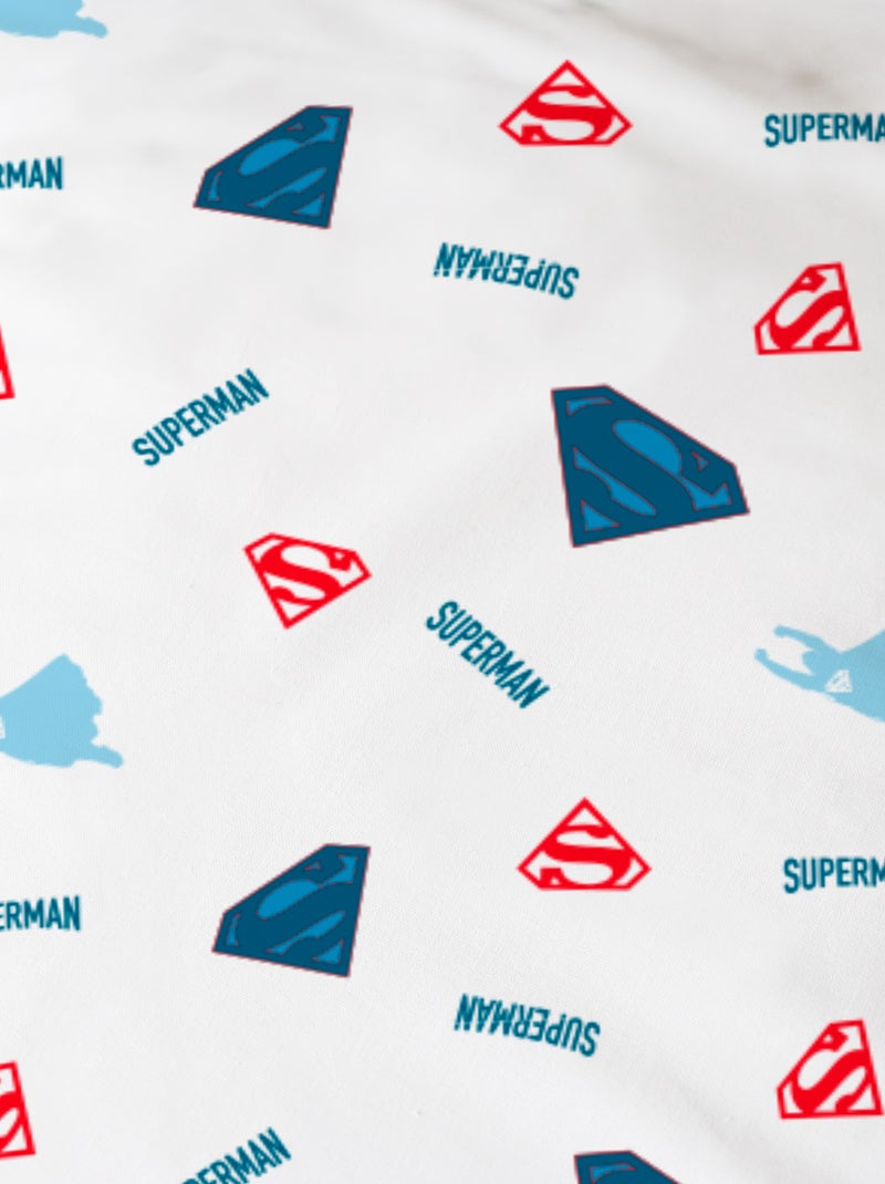 Bedlinnen set bedrukt 100% katoen, superman supera Blauw - Kiabi