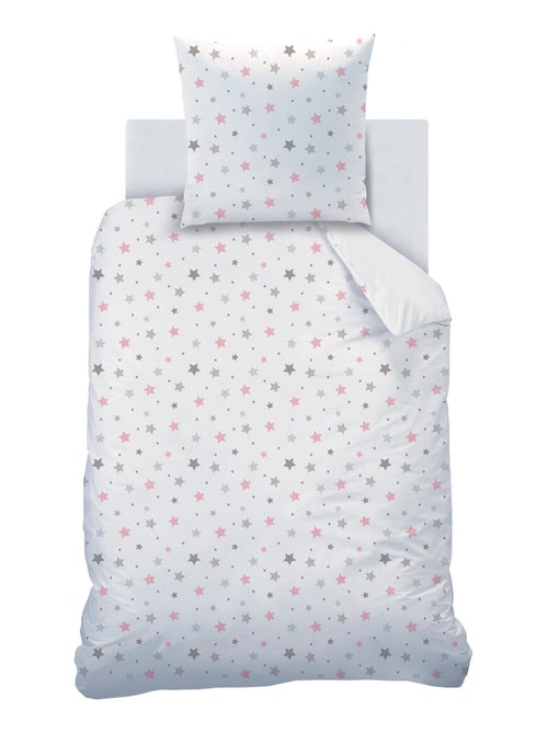Bedlinnen set bedrukt 100% katoen, sweet dreams pink - Kiabi