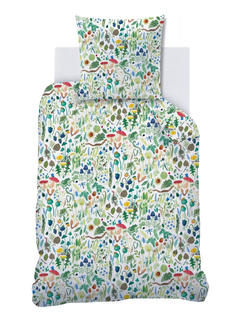 Bedlinnen set bedrukt 100% katoen, wee blue bell faune&flore Multicolor - Kiabi
