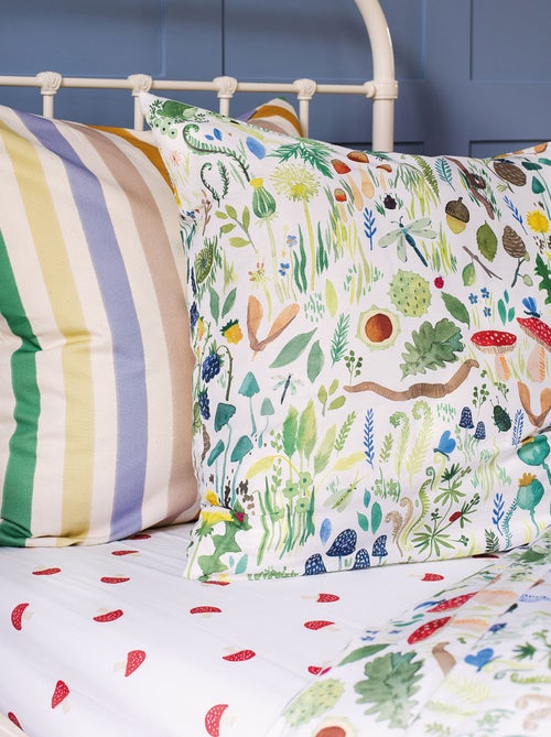 Bedlinnen set bedrukt 100% katoen, wee blue bell faune&flore - Kiabi