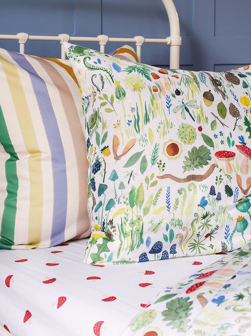 Bedlinnen set bedrukt 100% katoen, wee blue bell faune&flore Multicolor - Kiabi
