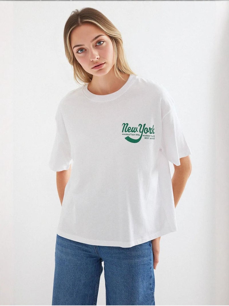 Bedrukt basic t-shirt bdart Wit - Kiabi