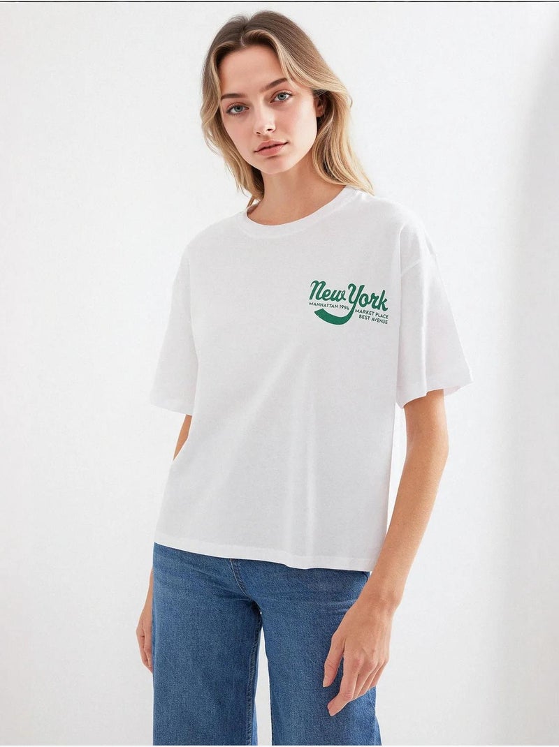 Bedrukt basic t-shirt bdart Wit - Kiabi