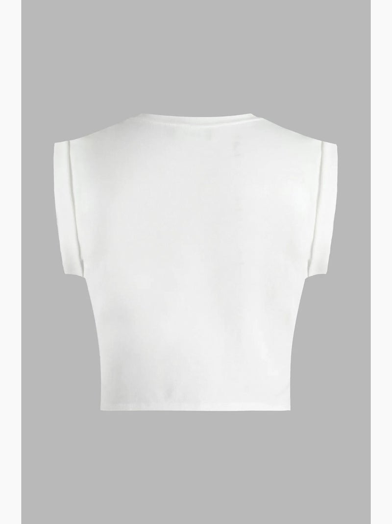 Bedrukt cropped t-shirt hiccup Wit - Kiabi