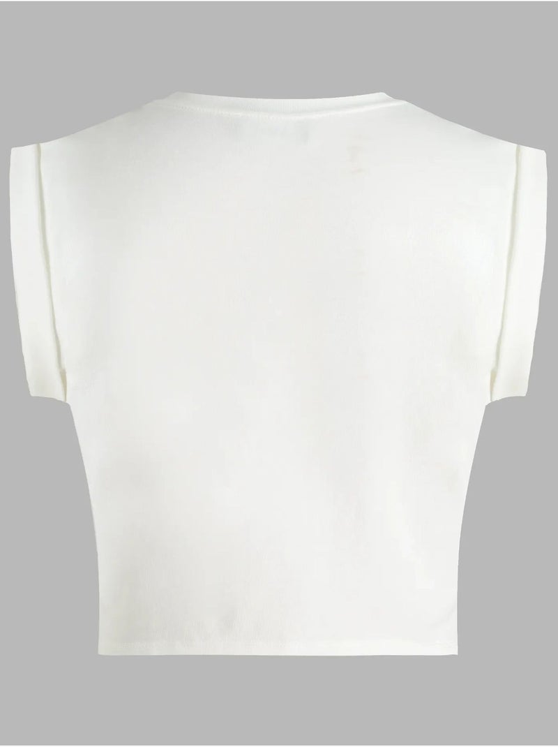 Bedrukt cropped t-shirt hiccup Wit - Kiabi