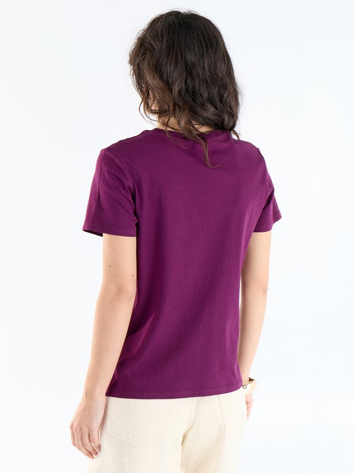 Bedrukt dames-T-shirt van katoen met ronde hals - Kiabi