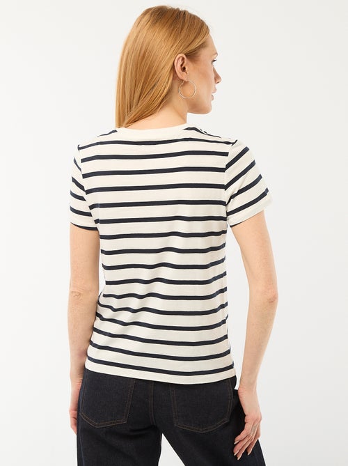 Bedrukt dames-T-shirt van katoen met ronde hals - Kiabi
