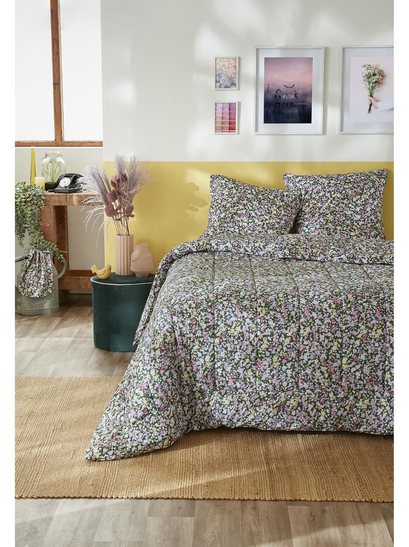Bedrukt dekbed + 2 kussenslopen 60 x 60 cm – bedrukt katoen – myosotis Multicolor - Kiabi
