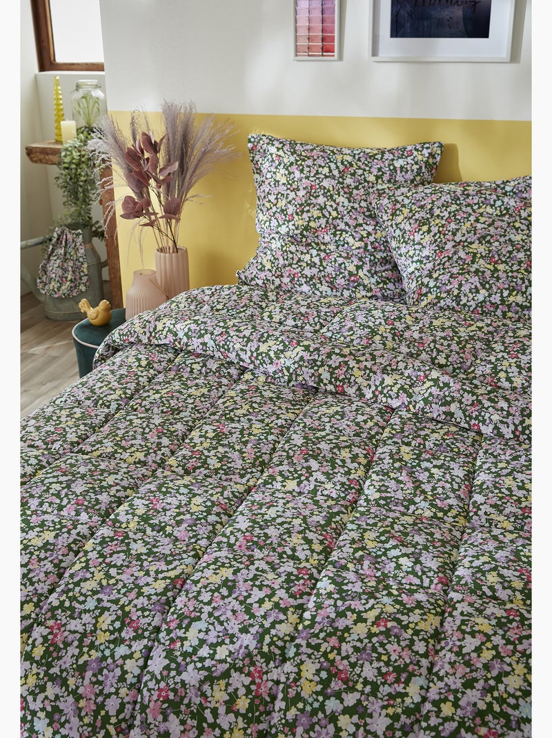 Bedrukt dekbed + 2 kussenslopen 60 x 60 cm – bedrukt katoen – myosotis Multicolor - Kiabi