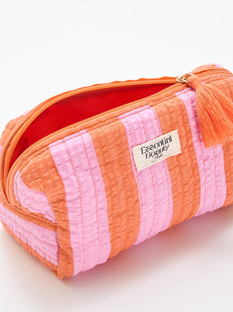 Bedrukt etui met rits Oranje - Kiabi