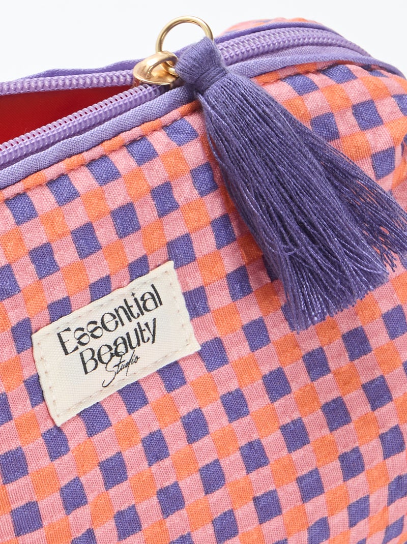 Bedrukt etui met rits Paars - Kiabi