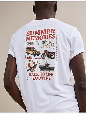 Bedrukt jersey t-shirt, mo fashion