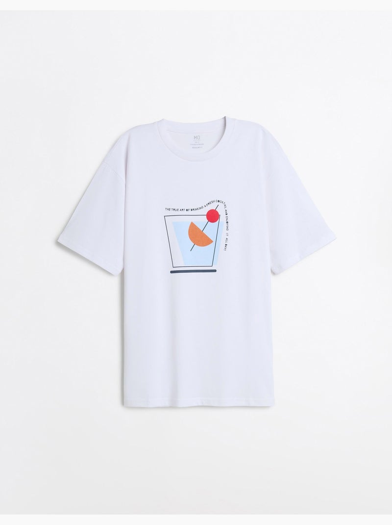Bedrukt Jersey T-shirt, MO Fashion Wit - Kiabi