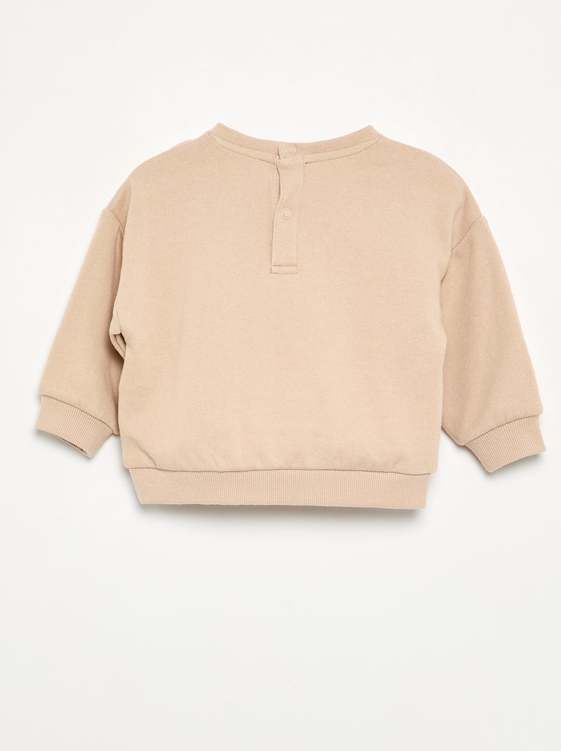 Bedrukt molton sweatshirt Biege - Kiabi