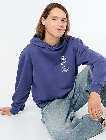 Bedrukt molton sweatshirt met capuchon