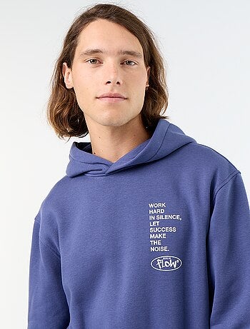 Bedrukt molton sweatshirt met capuchon