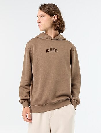 Bedrukt molton sweatshirt met capuchon