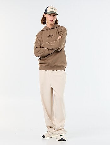 Bedrukt molton sweatshirt met capuchon