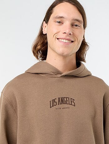 Bedrukt molton sweatshirt met capuchon