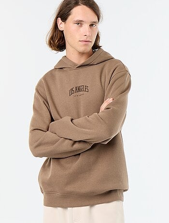 Bedrukt molton sweatshirt met capuchon