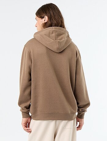Bedrukt molton sweatshirt met capuchon