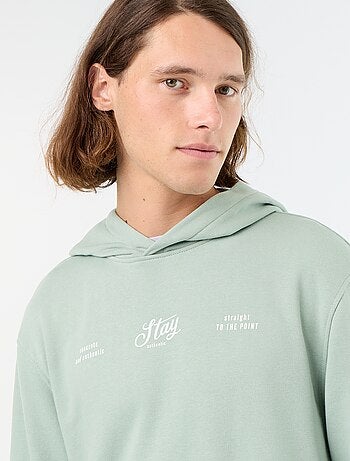 Bedrukt molton sweatshirt met capuchon