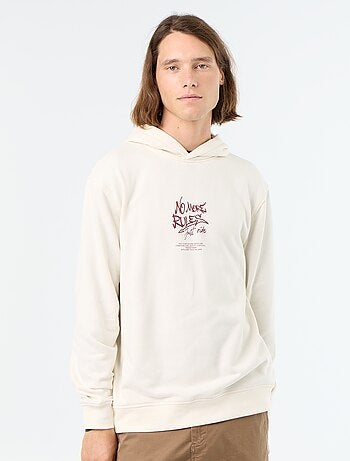 Bedrukt molton sweatshirt met capuchon