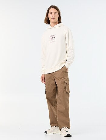 Bedrukt molton sweatshirt met capuchon