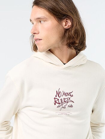 Bedrukt molton sweatshirt met capuchon