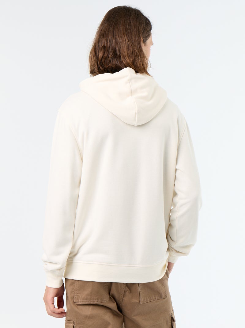 Bedrukt molton sweatshirt met capuchon Wit - Kiabi