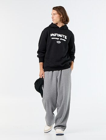 Bedrukt molton sweatshirt met capuchon