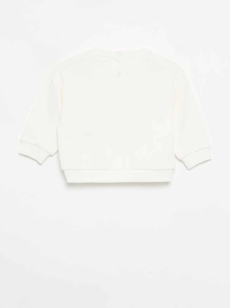 Bedrukt molton sweatshirt Wit - Kiabi