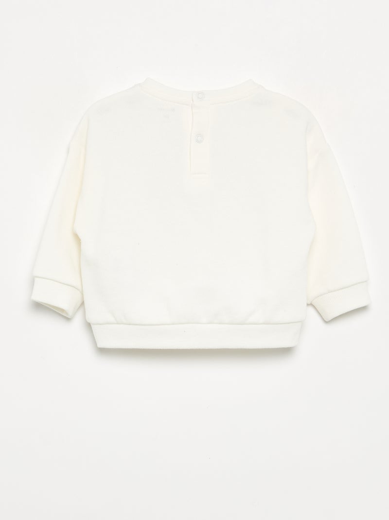 Bedrukt molton sweatshirt Wit - Kiabi
