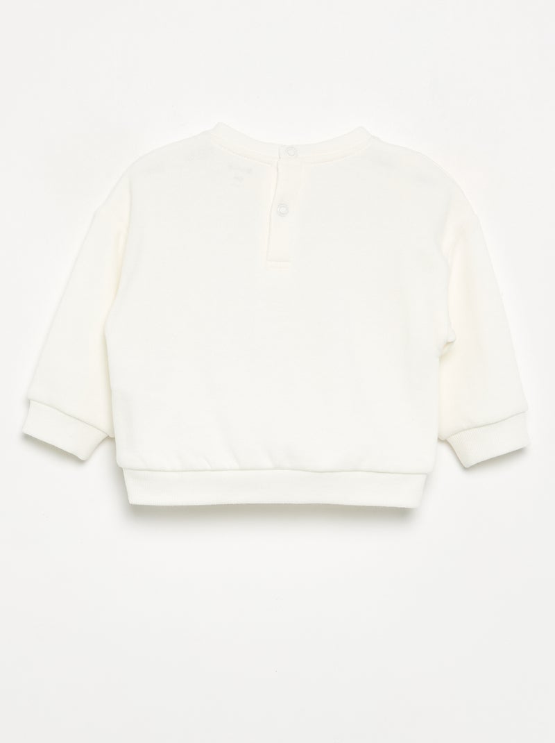 Bedrukt molton sweatshirt Wit - Kiabi