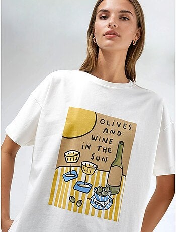 Bedrukt oversized t-shirt hiccup