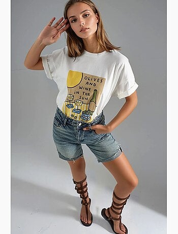 Bedrukt oversized t-shirt hiccup