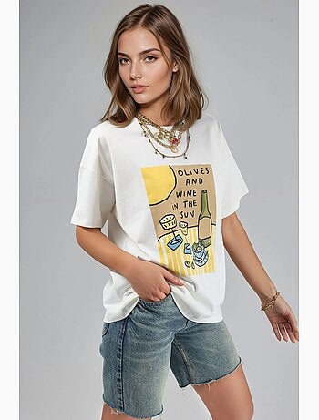 Bedrukt oversized t-shirt hiccup