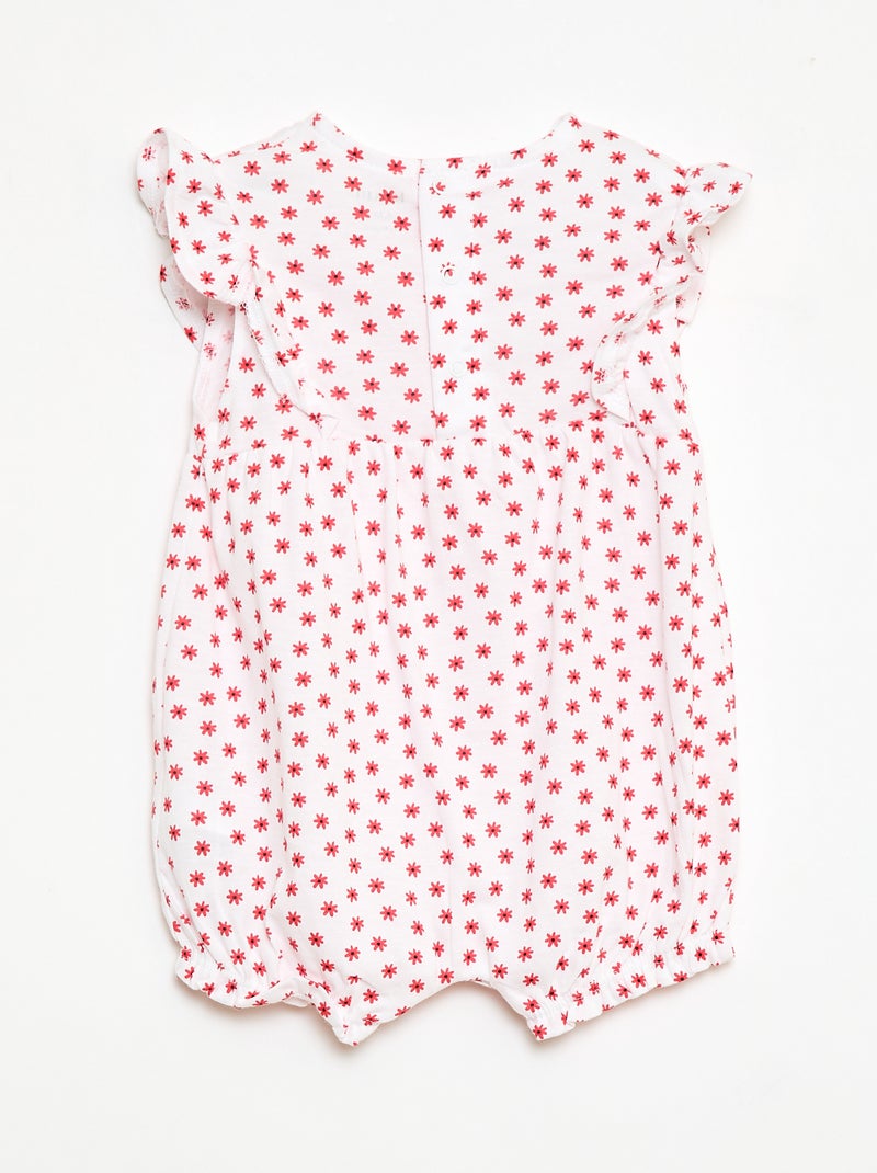 Bedrukt rompertje van katoenen jersey Rood - Kiabi