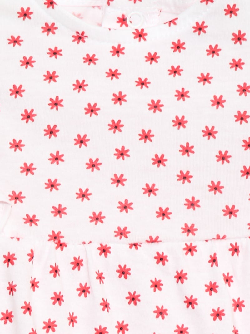 Bedrukt rompertje van katoenen jersey Rood - Kiabi