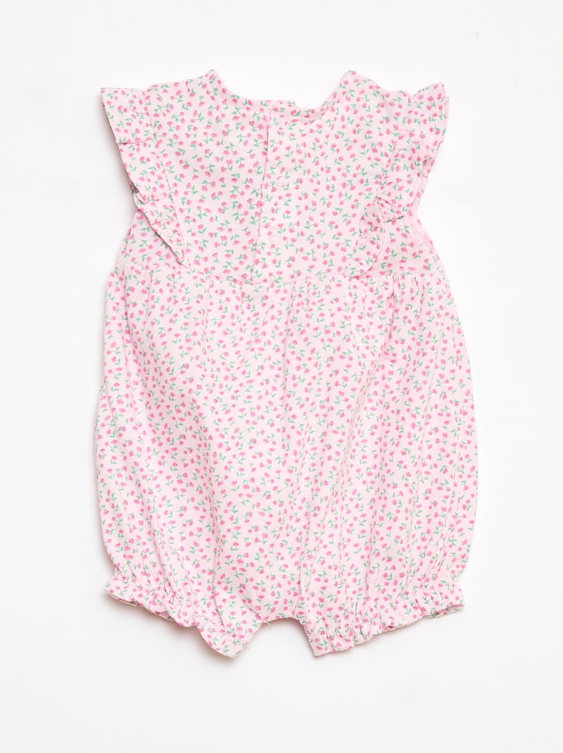 Bedrukt rompertje van katoenen jersey Rose - Kiabi