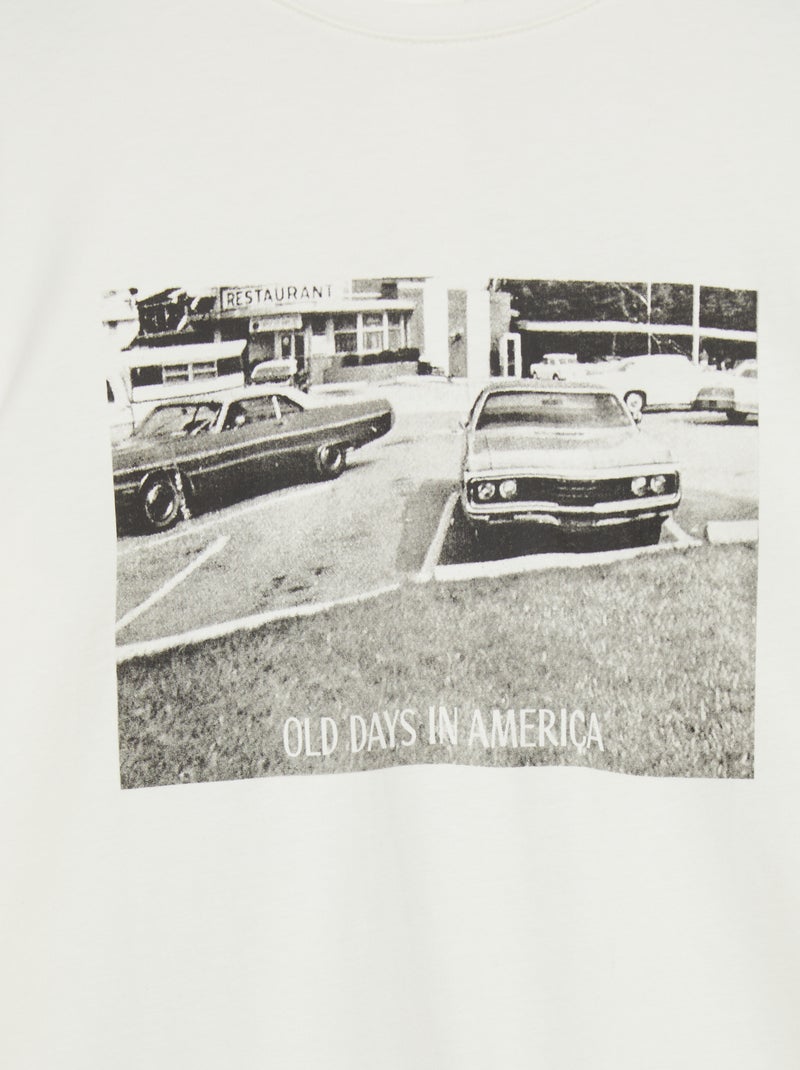 Bedrukt T-shirt - makkelijk aan te trekken collectie WIT - Kiabi